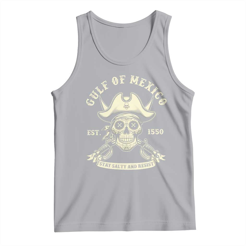 Gulf of Mexico Pirate Sugar Skull Tank Top Est 1550 Stay Salty And Resist TS02 Athletic Heather Print Your Wear