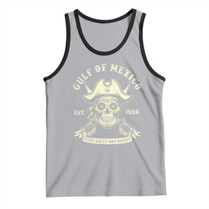 Gulf of Mexico Pirate Sugar Skull Tank Top Est 1550 Stay Salty And Resist TS02 Athletic Heather Black Print Your Wear