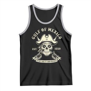 Gulf of Mexico Pirate Sugar Skull Tank Top Est 1550 Stay Salty And Resist TS02 Black Athletic Heather Print Your Wear