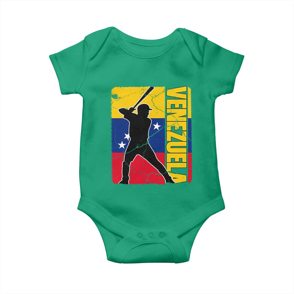 Venezuela Baseball Pride Vintage Flag Baby Onesie Venezuelan Sports Fan Gift for Latino Beisbol Lovers TS02 Irish Green Print Your Wear