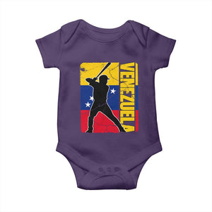 Venezuela Baseball Pride Vintage Flag Baby Onesie Venezuelan Sports Fan Gift for Latino Beisbol Lovers TS02 Purple Print Your Wear