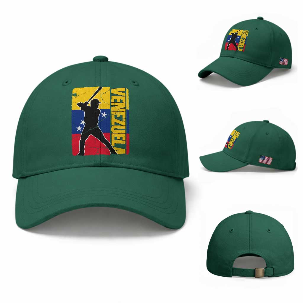 Venezuela Baseball Pride Vintage Flag Baseball Cap Venezuelan Sports Fan Gift for Latino Beisbol Lovers TS02 Baseball Cap Universal Fit Irish Green Print Your Wear