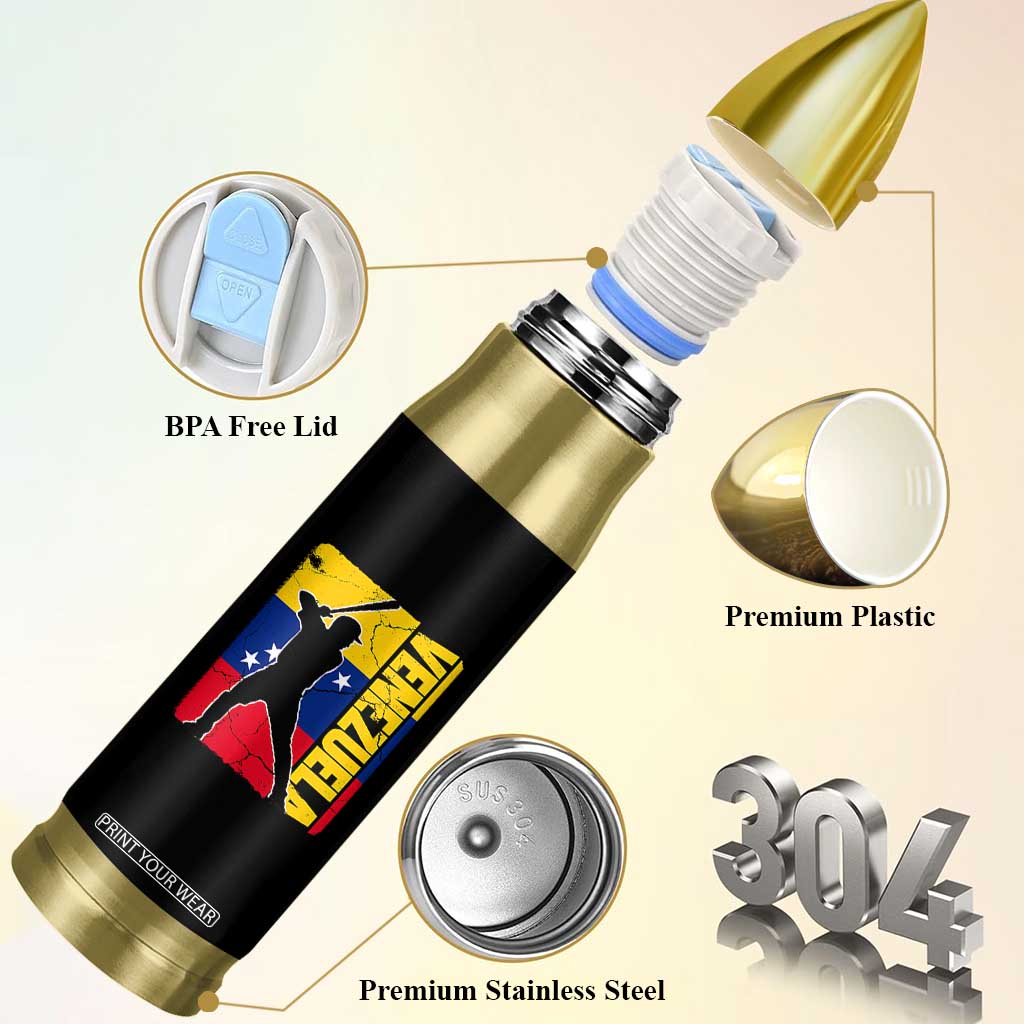 Venezuela Baseball Pride Vintage Flag Bullet Tumbler Venezuelan Sports Fan Gift for Latino Beisbol Lovers TS02 Print Your Wear