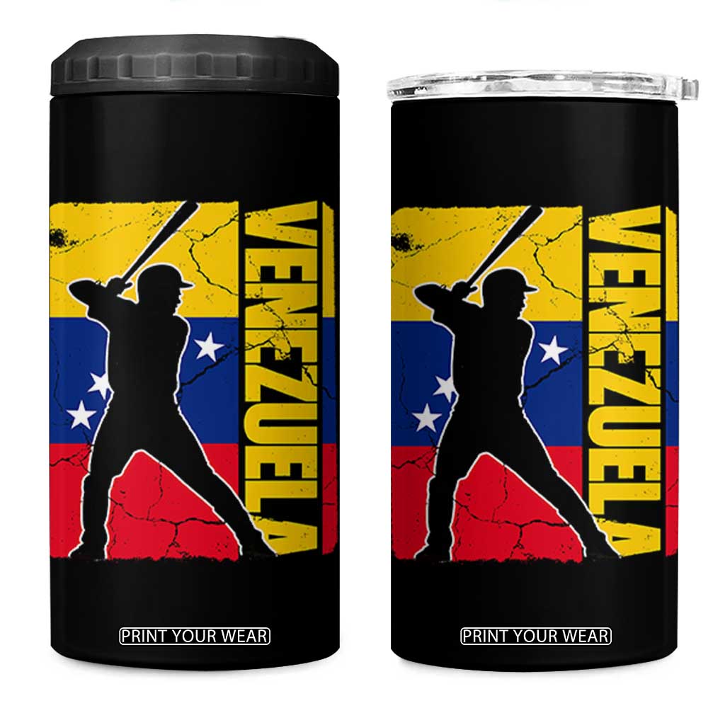 Venezuela Baseball Pride Vintage Flag 4 in 1 Can Cooler Tumbler Venezuelan Sports Fan Gift for Latino Beisbol Lovers TS02 One Size: 16 oz Black Print Your Wear