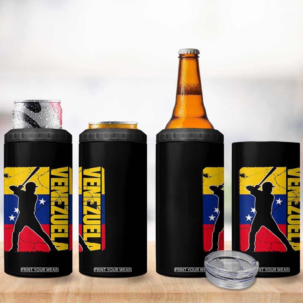 Venezuela Baseball Pride Vintage Flag 4 in 1 Can Cooler Tumbler Venezuelan Sports Fan Gift for Latino Beisbol Lovers TS02 Print Your Wear