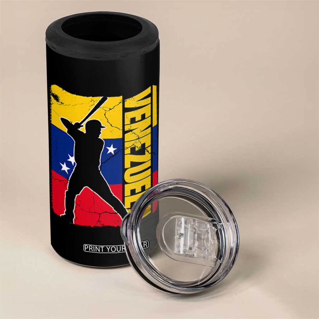 Venezuela Baseball Pride Vintage Flag 4 in 1 Can Cooler Tumbler Venezuelan Sports Fan Gift for Latino Beisbol Lovers TS02 Print Your Wear