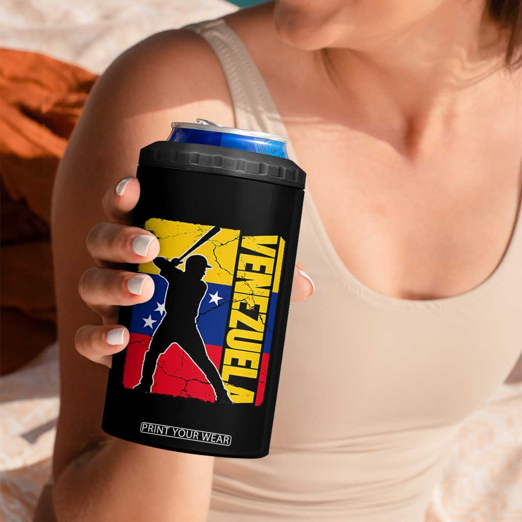 Venezuela Baseball Pride Vintage Flag 4 in 1 Can Cooler Tumbler Venezuelan Sports Fan Gift for Latino Beisbol Lovers TS02 Print Your Wear