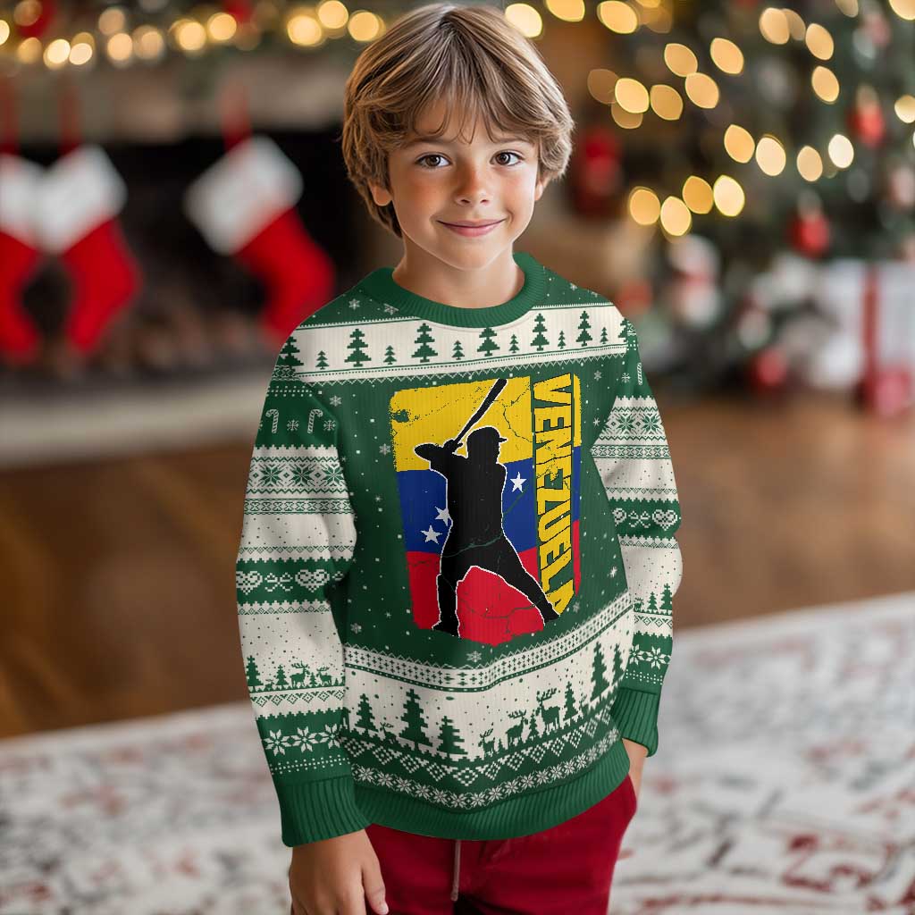 Venezuela Baseball Pride Vintage Flag Ugly Christmas Sweater Venezuelan Sports Fan Gift for Latino Beisbol Lovers TS02 Forest Green Beige Print Your Wear
