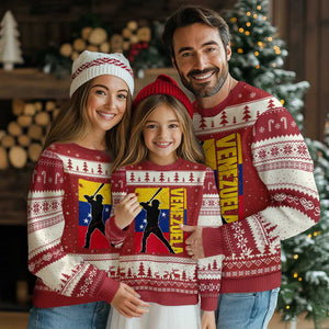 Venezuela Baseball Pride Vintage Flag Ugly Christmas Sweater Venezuelan Sports Fan Gift for Latino Beisbol Lovers TS02 Red Beige Print Your Wear