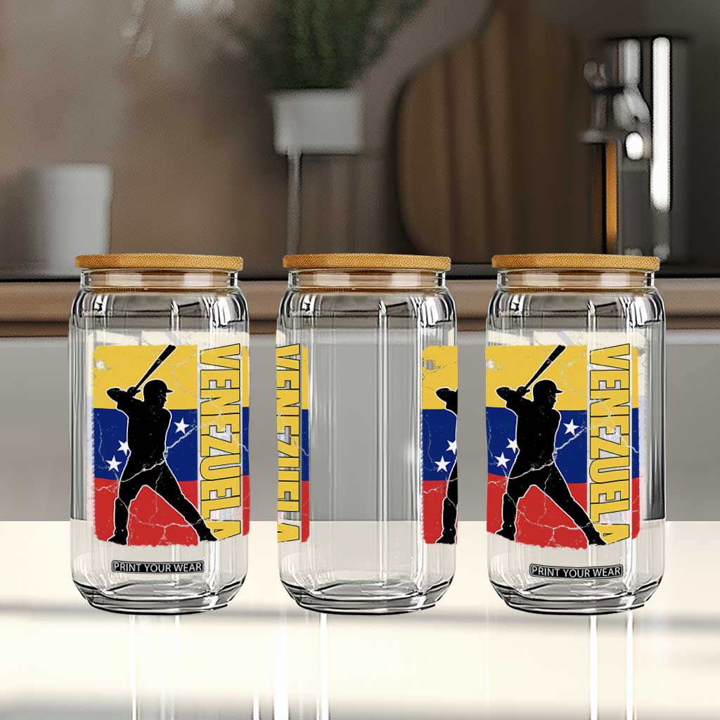 Venezuela Baseball Pride Vintage Flag Glass Can Venezuelan Sports Fan Gift for Latino Beisbol Lovers TS02 Print Your Wear