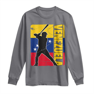 Venezuela Baseball Pride Vintage Flag Long Sleeve Shirt Venezuelan Sports Fan Gift for Latino Beisbol Lovers TS02 Charcoal Print Your Wear
