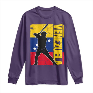 Venezuela Baseball Pride Vintage Flag Long Sleeve Shirt Venezuelan Sports Fan Gift for Latino Beisbol Lovers TS02 Purple Print Your Wear