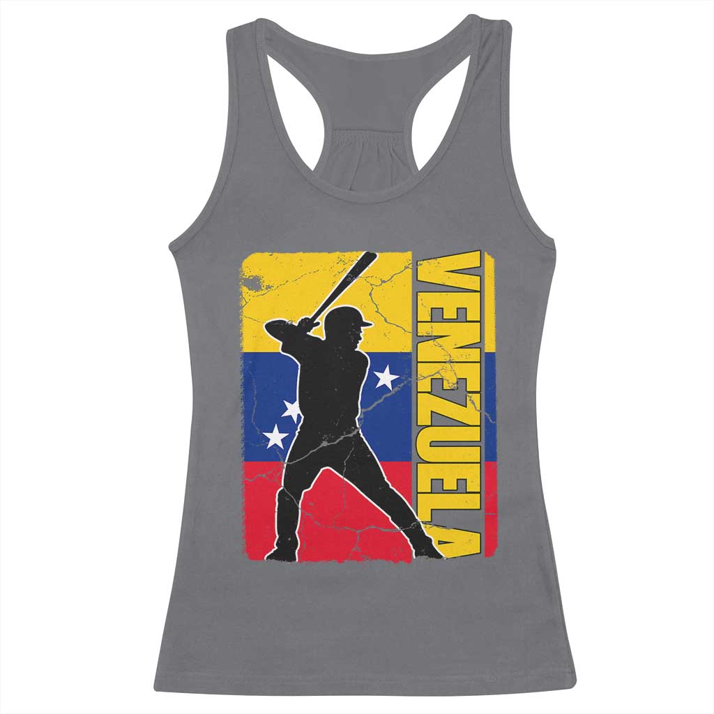 Venezuela Baseball Pride Vintage Flag Racerback Tank Top Venezuelan Sports Fan Gift for Latino Beisbol Lovers TS02 Charcoal Print Your Wear