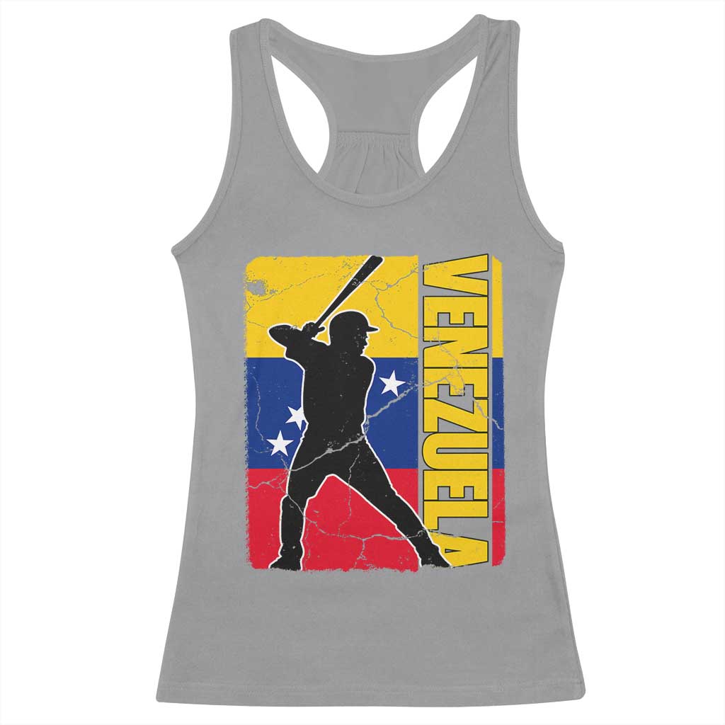 Venezuela Baseball Pride Vintage Flag Racerback Tank Top Venezuelan Sports Fan Gift for Latino Beisbol Lovers TS02 Sport Gray Print Your Wear