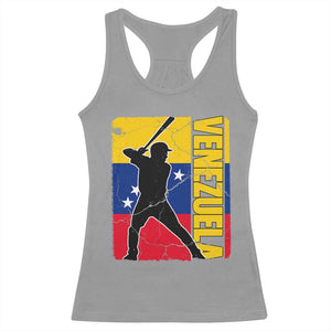 Venezuela Baseball Pride Vintage Flag Racerback Tank Top Venezuelan Sports Fan Gift for Latino Beisbol Lovers TS02 Sport Gray Print Your Wear