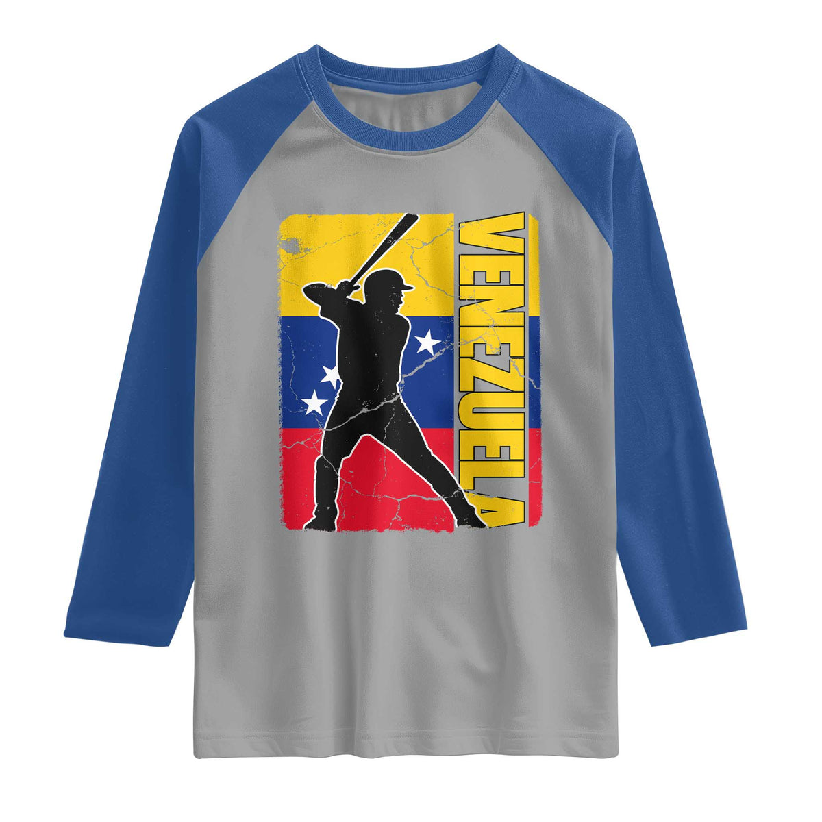 Venezuela Baseball Pride Vintage Flag Raglan Shirt Venezuelan Sports Fan Gift for Latino Beisbol Lovers TS02 Sport Gray Royal Print Your Wear