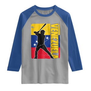 Venezuela Baseball Pride Vintage Flag Raglan Shirt Venezuelan Sports Fan Gift for Latino Beisbol Lovers TS02 Sport Gray Royal Print Your Wear