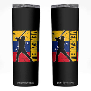 Venezuela Baseball Pride Vintage Flag Skinny Tumbler Venezuelan Sports Fan Gift for Latino Beisbol Lovers TS02 Black Print Your Wear