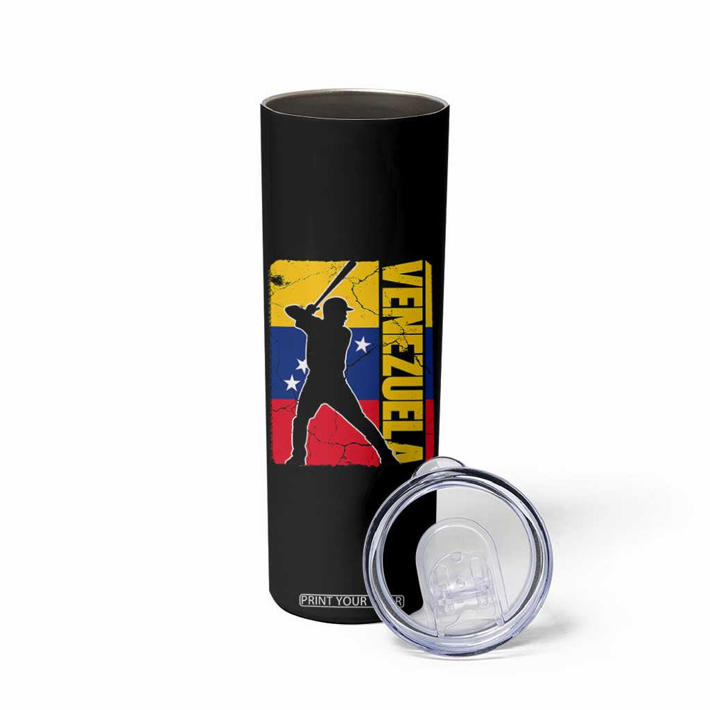 Venezuela Baseball Pride Vintage Flag Skinny Tumbler Venezuelan Sports Fan Gift for Latino Beisbol Lovers TS02 Print Your Wear
