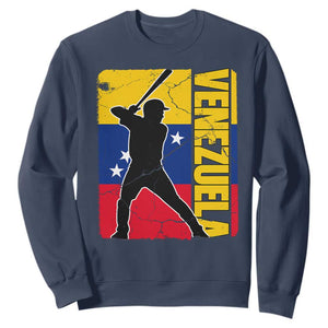 Venezuela Baseball Pride Vintage Flag Sweatshirt Venezuelan Sports Fan Gift for Latino Beisbol Lovers TS02 Navy Print Your Wear