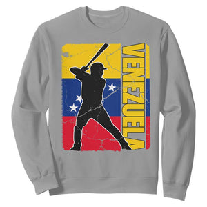 Venezuela Baseball Pride Vintage Flag Sweatshirt Venezuelan Sports Fan Gift for Latino Beisbol Lovers TS02 Sport Gray Print Your Wear