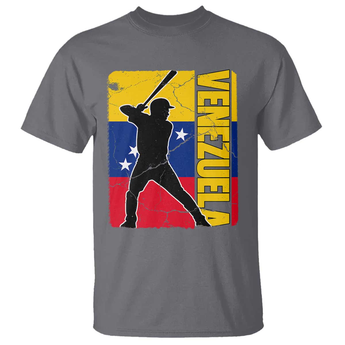 Venezuela Baseball Pride Vintage Flag T Shirt - Venezuelan Sports Fan Gift for Latino Beisbol Lovers TS02 Charcoal Print Your Wear