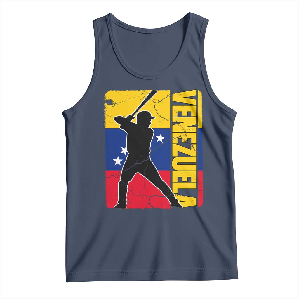 Venezuela Baseball Pride Vintage Flag Tank Top Venezuelan Sports Fan Gift for Latino Beisbol Lovers TS02 Navy Print Your Wear