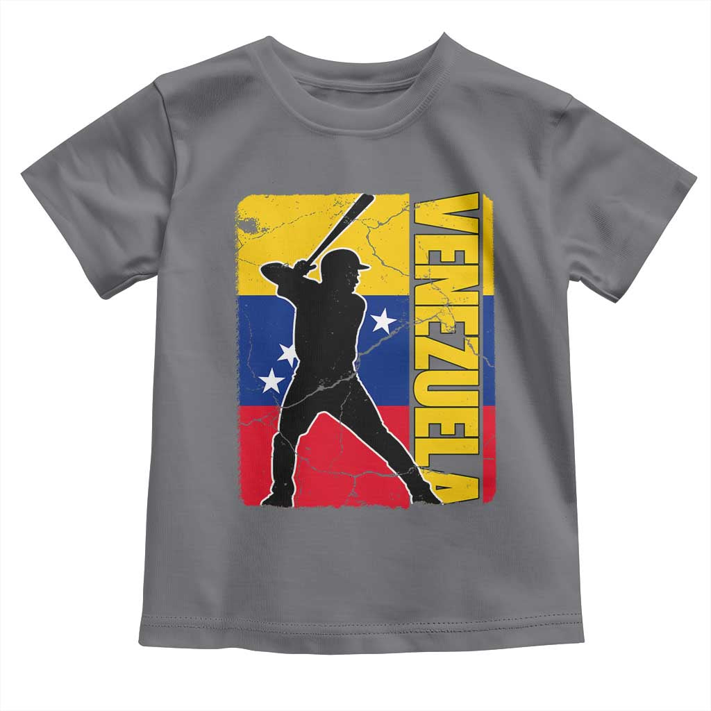 Venezuela Baseball Pride Vintage Flag Toddler T Shirt Venezuelan Sports Fan Gift for Latino Beisbol Lovers TS02 Charcoal Print Your Wear