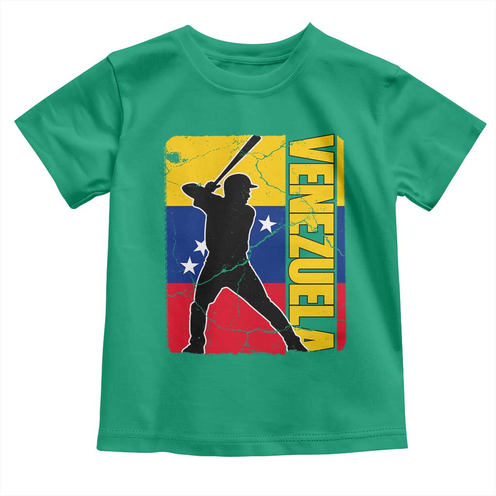 Venezuela Baseball Pride Vintage Flag Toddler T Shirt Venezuelan Sports Fan Gift for Latino Beisbol Lovers TS02 Irish Green Print Your Wear