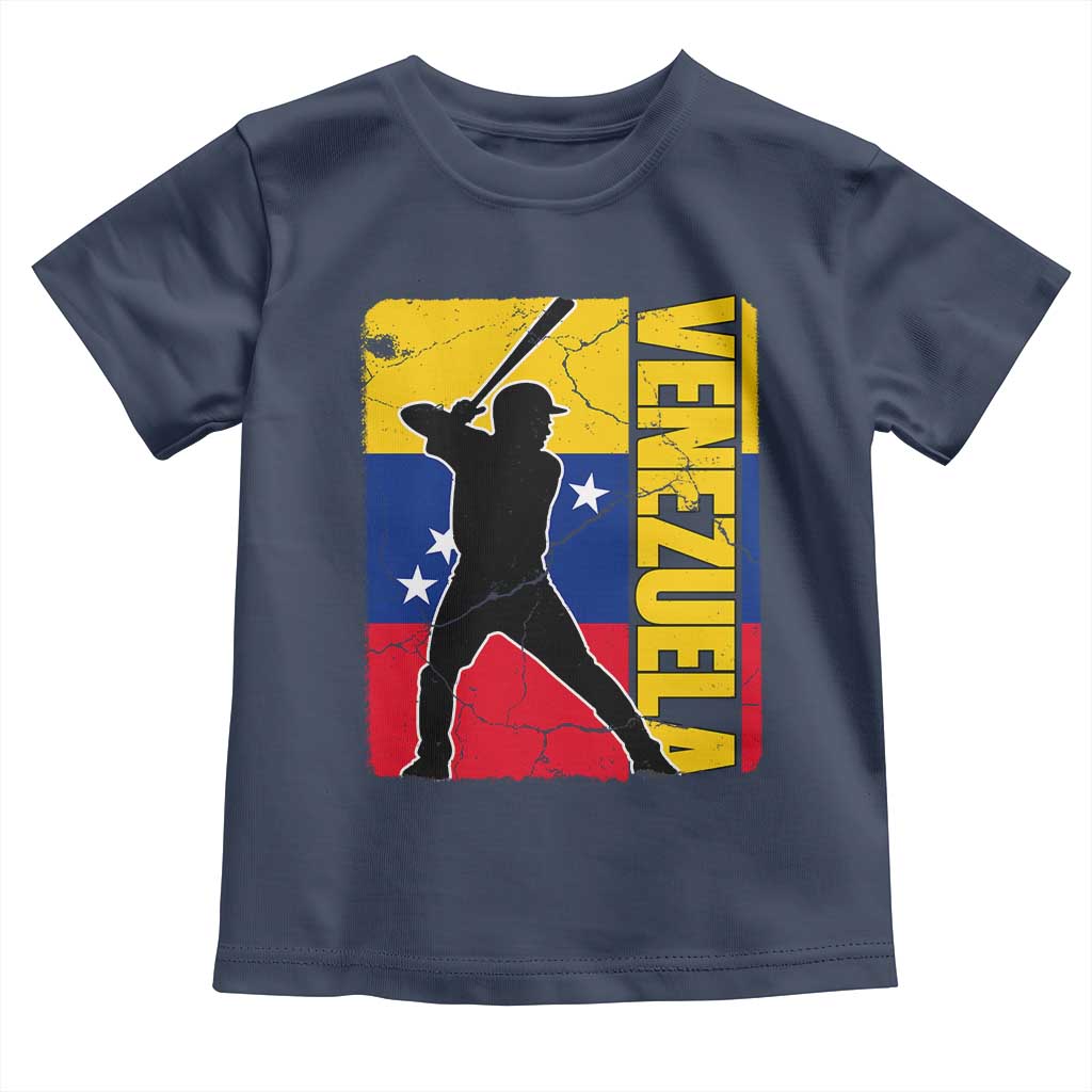 Venezuela Baseball Pride Vintage Flag Toddler T Shirt Venezuelan Sports Fan Gift for Latino Beisbol Lovers TS02 Navy Print Your Wear