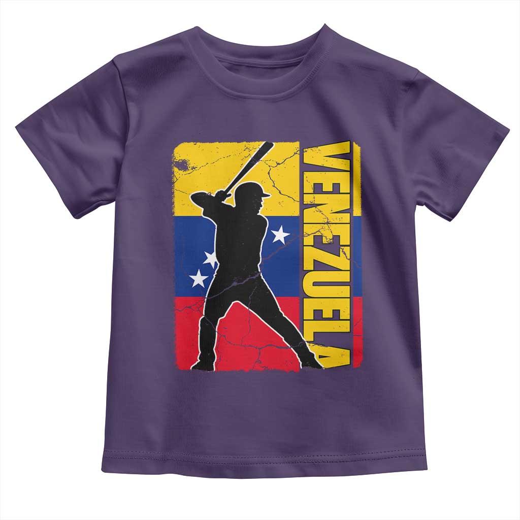 Venezuela Baseball Pride Vintage Flag Toddler T Shirt Venezuelan Sports Fan Gift for Latino Beisbol Lovers TS02 Purple Print Your Wear