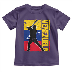 Venezuela Baseball Pride Vintage Flag Toddler T Shirt Venezuelan Sports Fan Gift for Latino Beisbol Lovers TS02 Purple Print Your Wear