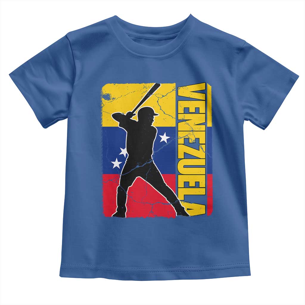 Venezuela Baseball Pride Vintage Flag Toddler T Shirt Venezuelan Sports Fan Gift for Latino Beisbol Lovers TS02 Royal Blue Print Your Wear