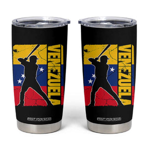 Venezuela Baseball Pride Vintage Flag Tumbler Cup Venezuelan Sports Fan Gift for Latino Beisbol Lovers TS02 Black Print Your Wear