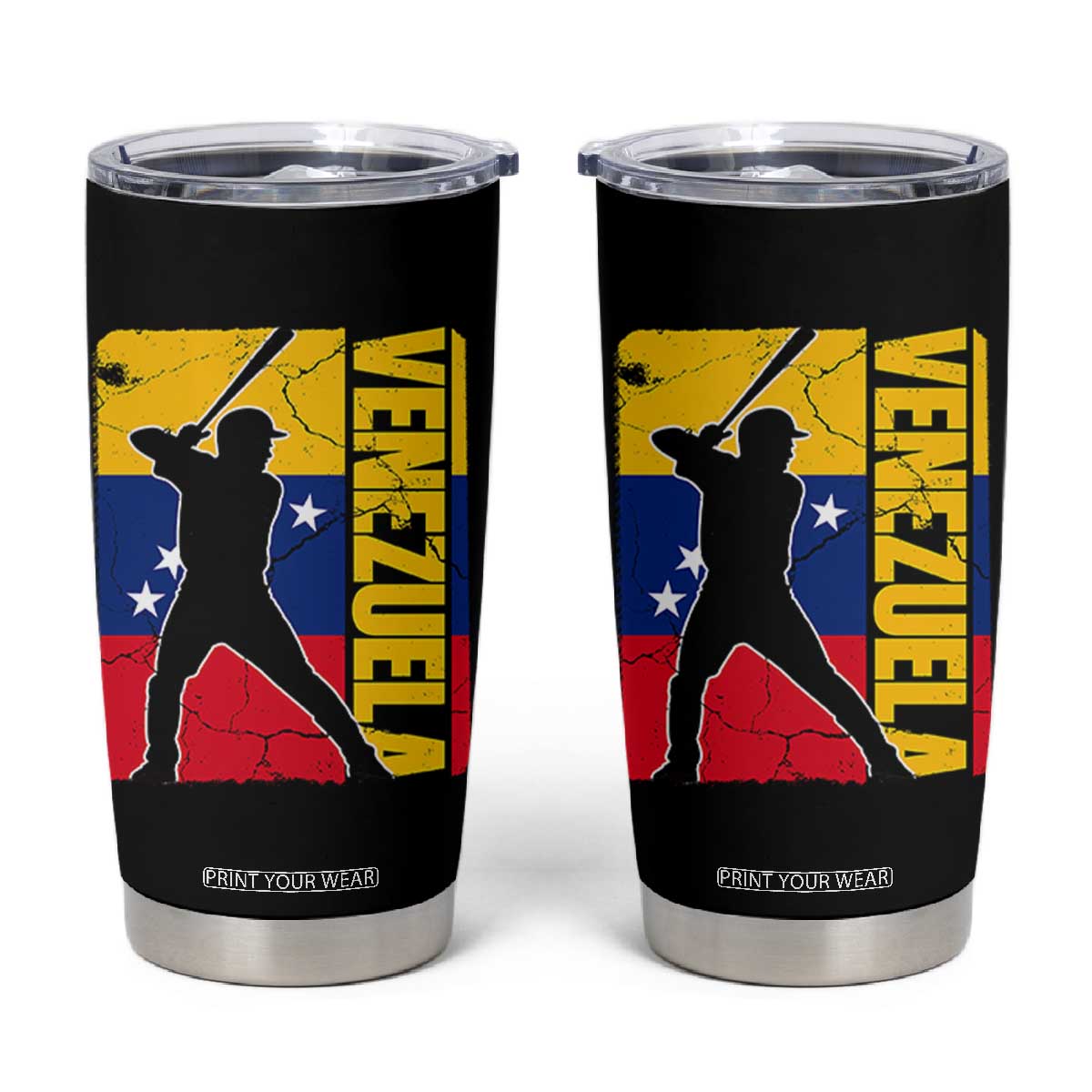 Venezuela Baseball Pride Vintage Flag Tumbler Cup Venezuelan Sports Fan Gift for Latino Beisbol Lovers TS02 Black Print Your Wear