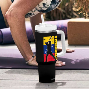 Venezuela Baseball Pride Vintage Flag Tumbler With Handle Venezuelan Sports Fan Gift for Latino Beisbol Lovers TS02 Print Your Wear