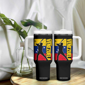 Venezuela Baseball Pride Vintage Flag Tumbler With Handle Venezuelan Sports Fan Gift for Latino Beisbol Lovers TS02 Print Your Wear