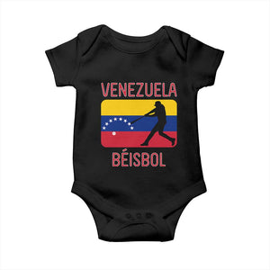 Venezuela Beisbol Flag Baby Onesie Venezuelan Baseball Pride Latino Sports Fans TS02 Black Print Your Wear
