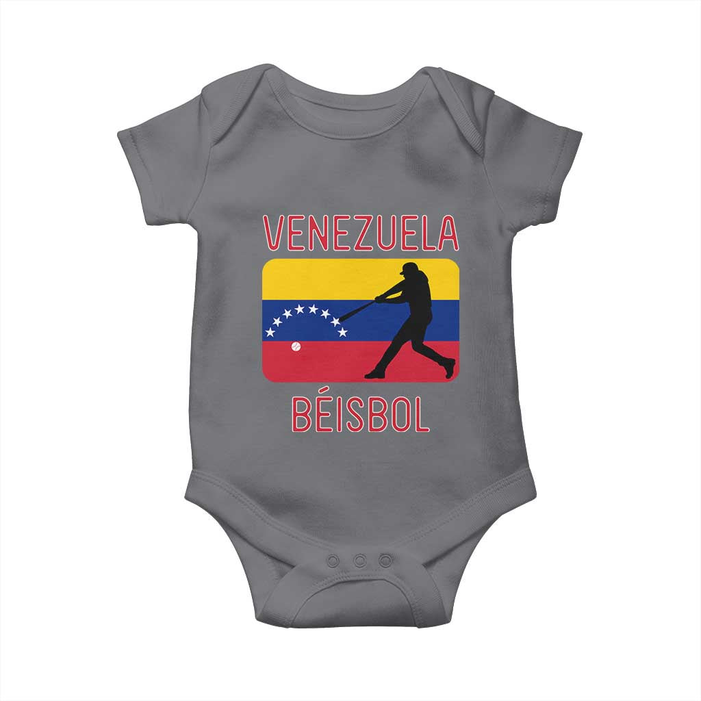 Venezuela Beisbol Flag Baby Onesie Venezuelan Baseball Pride Latino Sports Fans TS02 Charcoal Print Your Wear