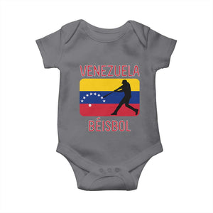 Venezuela Beisbol Flag Baby Onesie Venezuelan Baseball Pride Latino Sports Fans TS02 Charcoal Print Your Wear