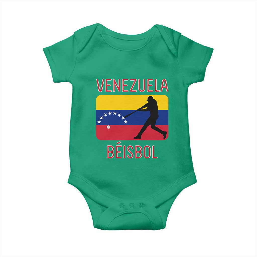 Venezuela Beisbol Flag Baby Onesie Venezuelan Baseball Pride Latino Sports Fans TS02 Irish Green Print Your Wear