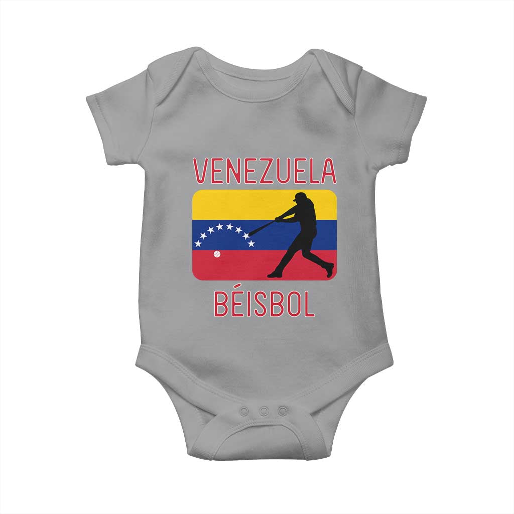 Venezuela Beisbol Flag Baby Onesie Venezuelan Baseball Pride Latino Sports Fans TS02 Sport Gray Print Your Wear