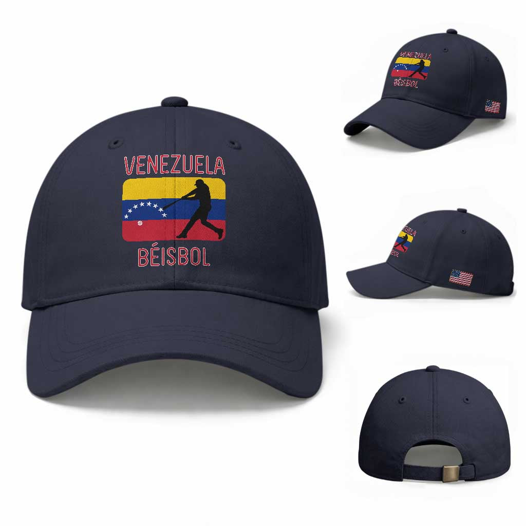 Venezuela Beisbol Flag Baseball Cap Venezuelan Baseball Pride Latino Sports Fans TS02 Baseball Cap Universal Fit Dark Blue Print Your Wear
