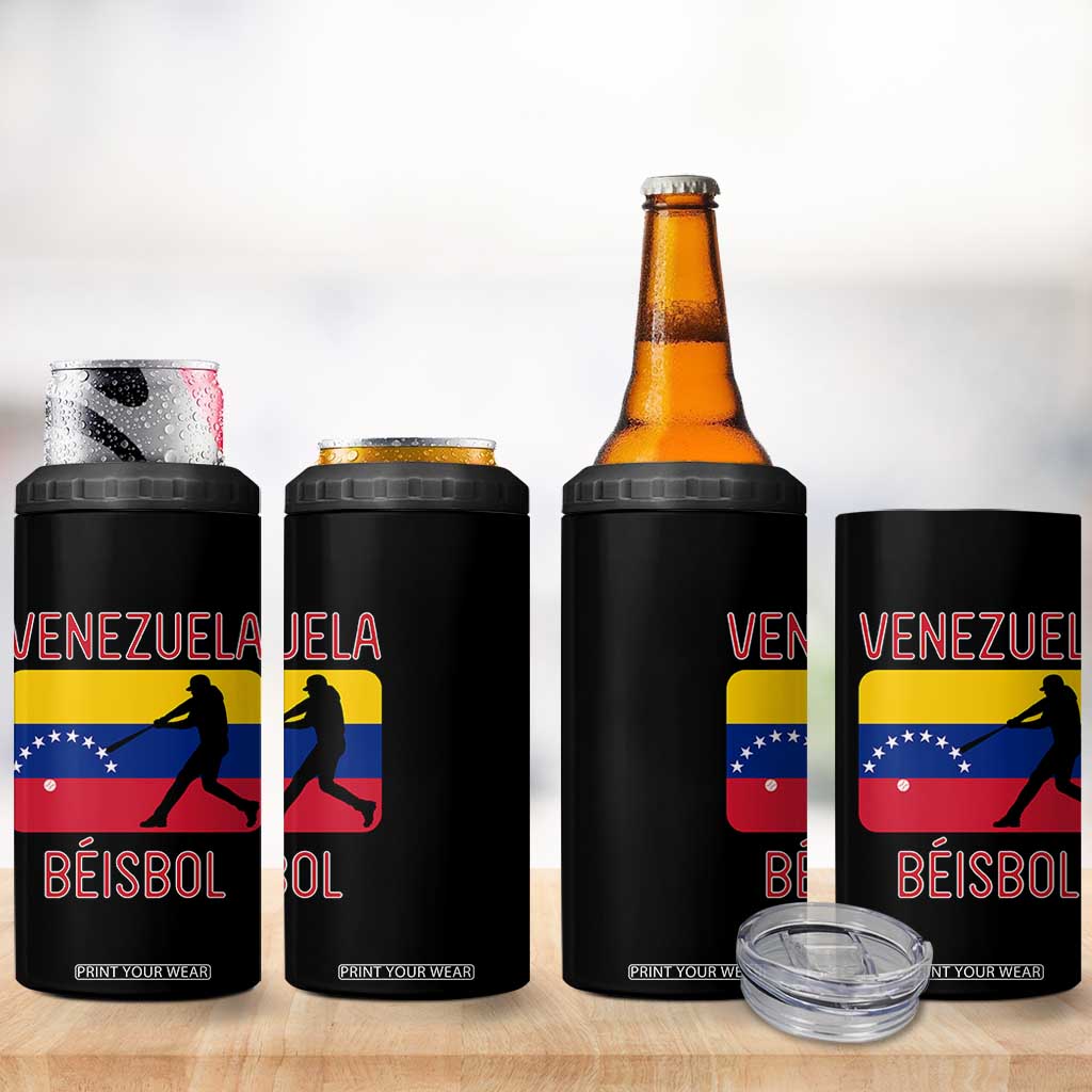 Venezuela Beisbol Flag 4 in 1 Can Cooler Tumbler Venezuelan Baseball Pride Latino Sports Fans TS02 Print Your Wear