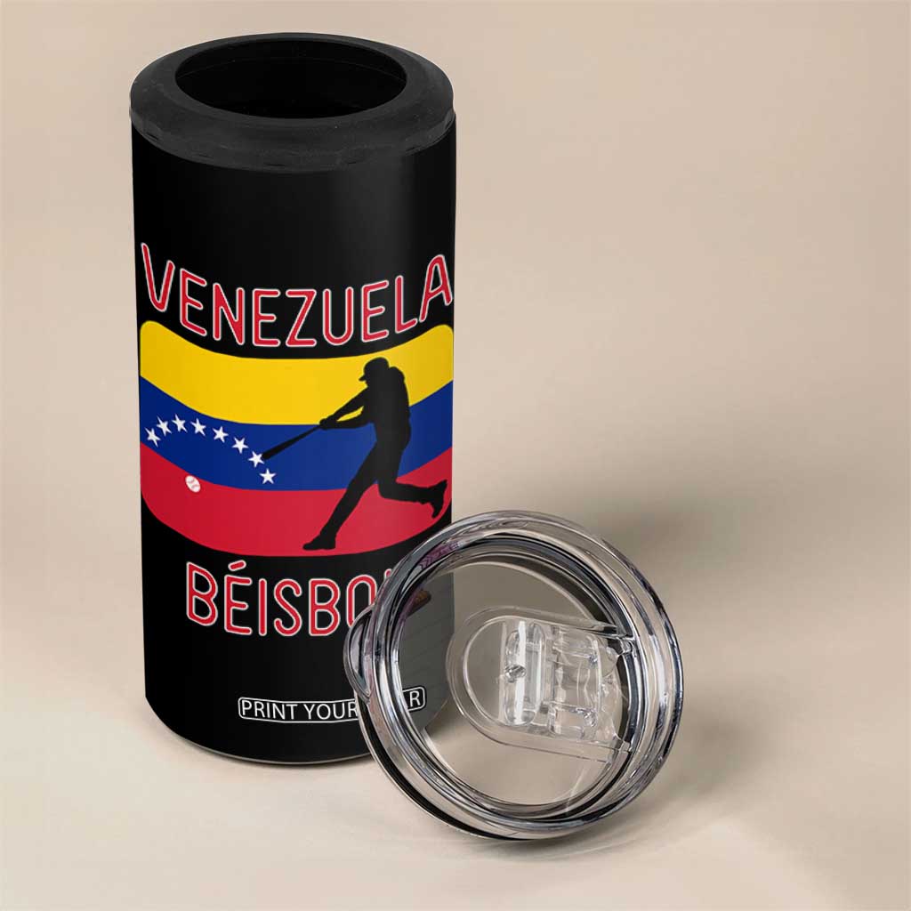 Venezuela Beisbol Flag 4 in 1 Can Cooler Tumbler Venezuelan Baseball Pride Latino Sports Fans TS02 Print Your Wear