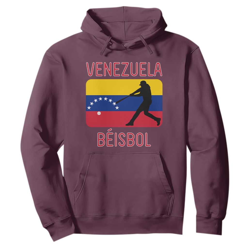 Venezuela Beisbol Flag Hoodie Venezuelan Baseball Pride Latino Sports Fans TS02 Maroon Print Your Wear