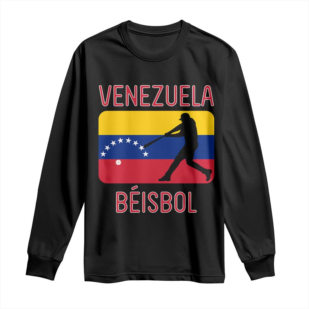 Venezuela Beisbol Flag Long Sleeve Shirt Venezuelan Baseball Pride Latino Sports Fans TS02 Black Print Your Wear