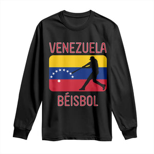 Venezuela Beisbol Flag Long Sleeve Shirt Venezuelan Baseball Pride Latino Sports Fans TS02 Black Print Your Wear