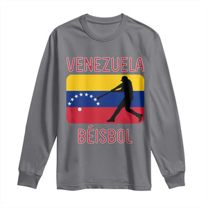 Venezuela Beisbol Flag Long Sleeve Shirt Venezuelan Baseball Pride Latino Sports Fans TS02 Charcoal Print Your Wear