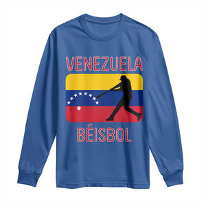 Venezuela Beisbol Flag Long Sleeve Shirt Venezuelan Baseball Pride Latino Sports Fans TS02 Royal Blue Print Your Wear